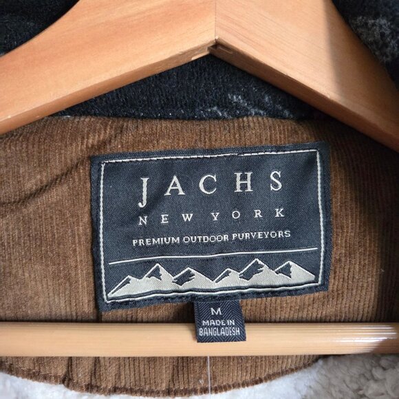 Jachs New York Jacket Aztec Wool Blend Sherpa Lined Shacket Grey Mens Medium NEW - Picture 2 of 12